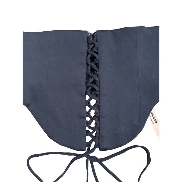 House of CB London Corset Lace Up Zip Back Stretch Navy Women's Size Large - Picture 3 of 9